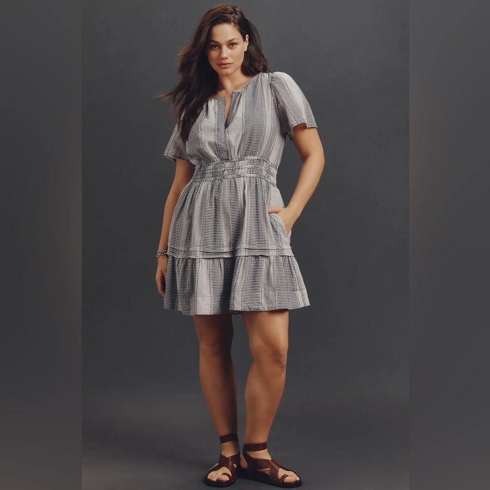 NWT! Anthropologie The Somerset Gingham Mini Dress - Size Medium 🏆 - Picture 7 of 8